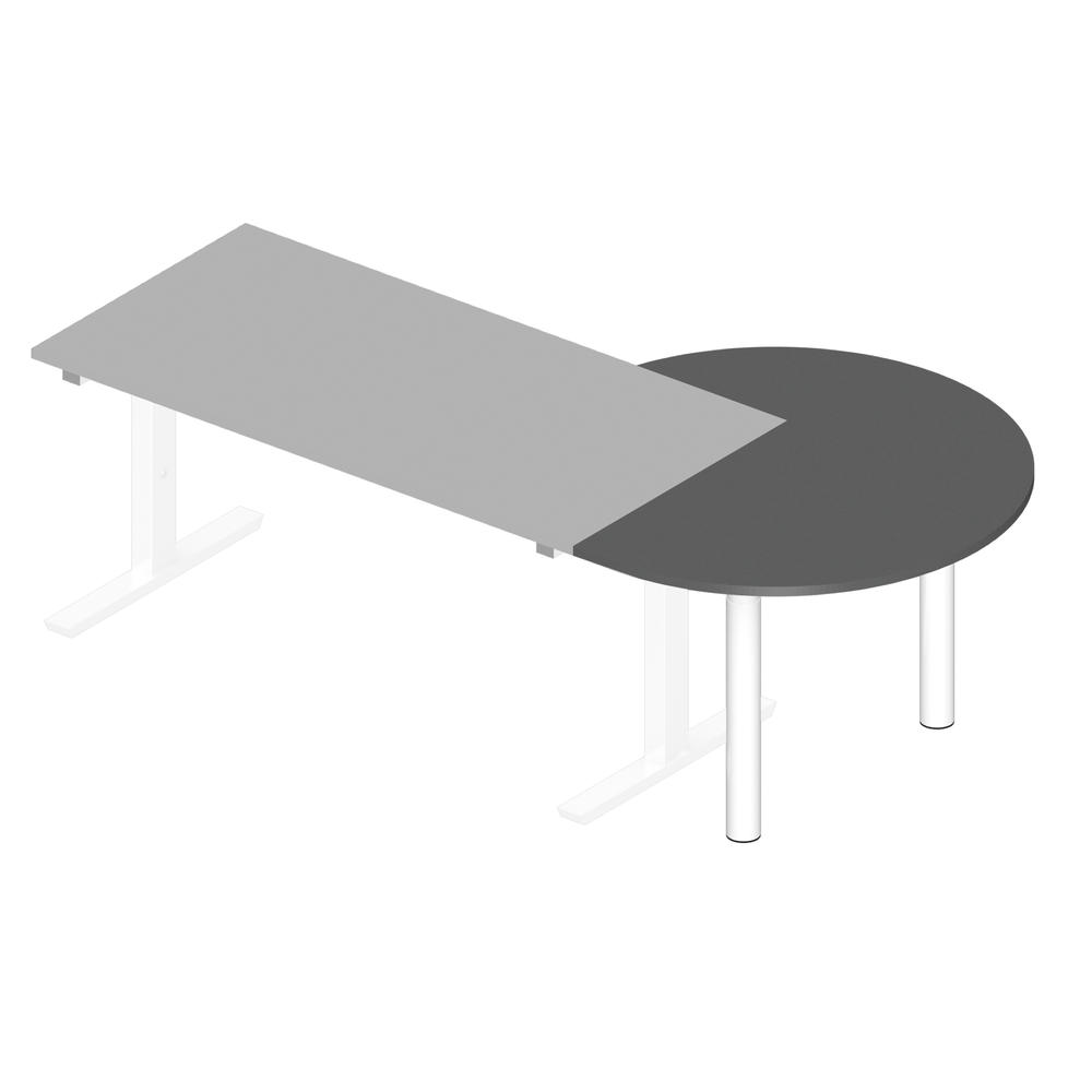 Anbauplatte 3/4 Kreis PROFI MODUL | Anthrazit | Weiß RAL 9016