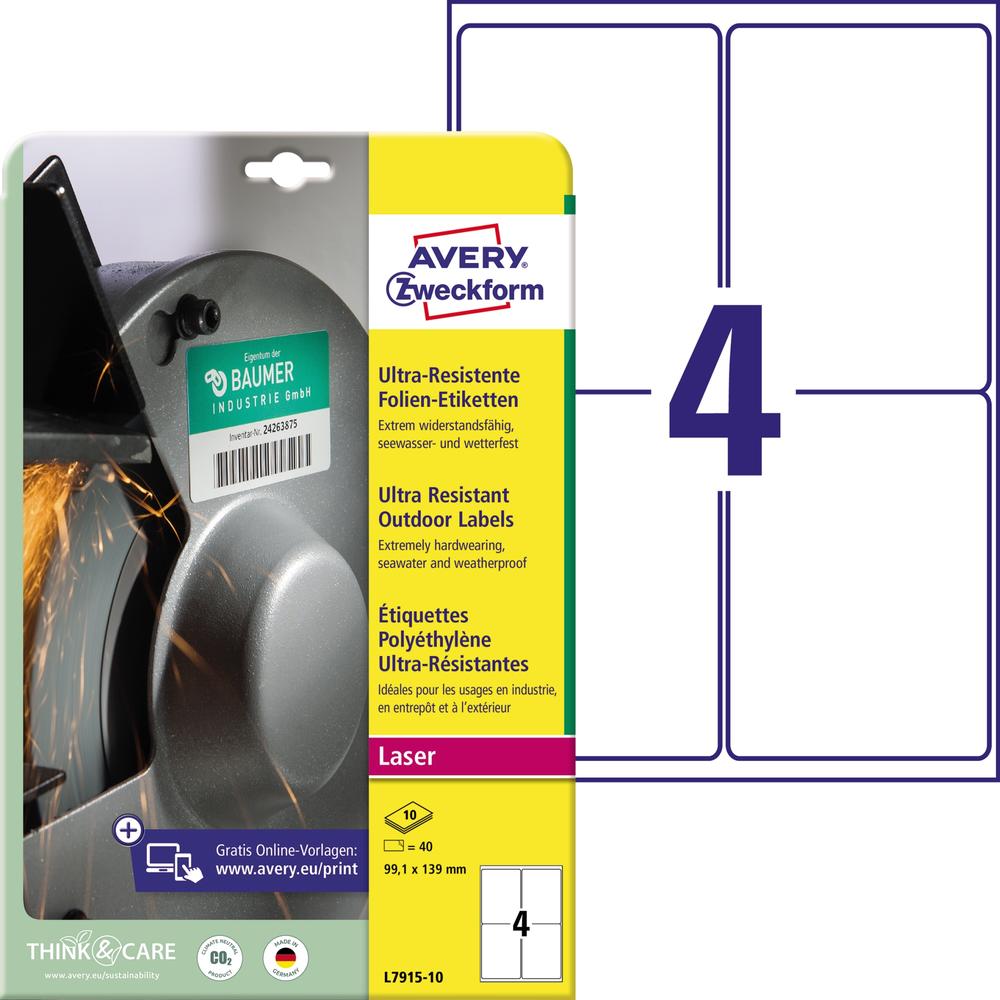 Avery Zweckform Folienetikett L7915-10 99,1x139mm