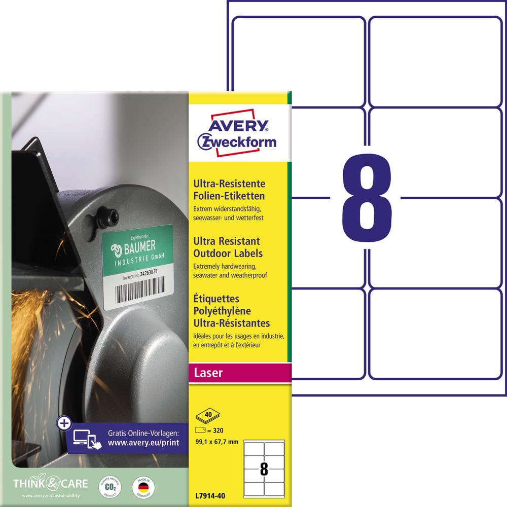 Avery Zweckform Etikett L7914-40 99,1,x67,7mm ws
