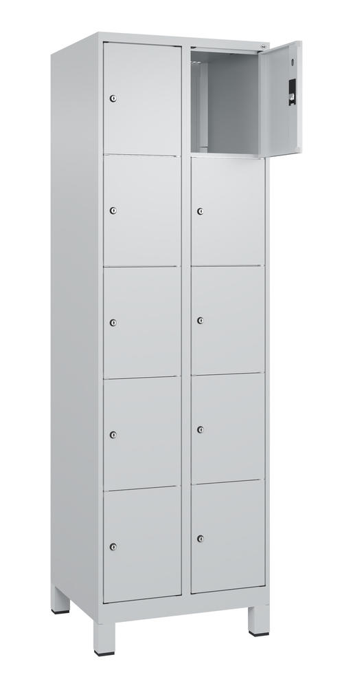 Schließfachschrank CLASSIC PLUS, mit Füßen | Lichtgrau RAL 7035 | mit Füßen | Lichtgrau RAL 7035 | 300 | 2 | 10
