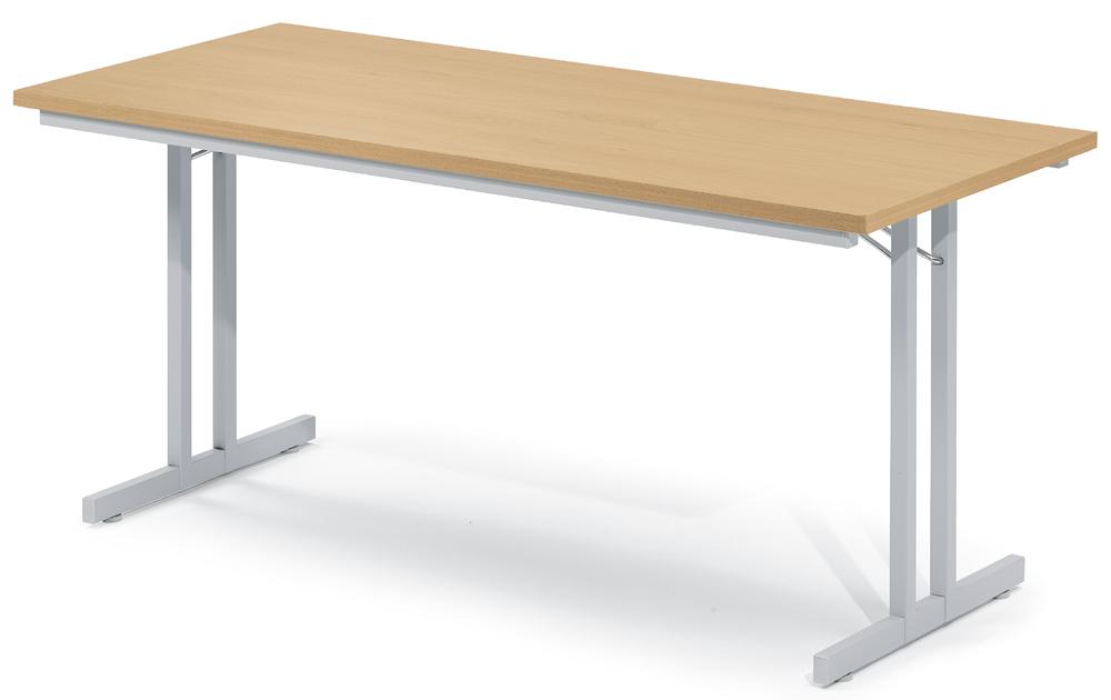 Klapptisch BASE-MODUL | Buchedekor | 1600 | Alusilber RAL 9006
