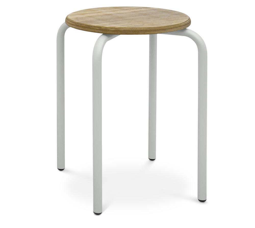 Hocker A-TEC 65 BU | Buchedekor | Lichtgrau