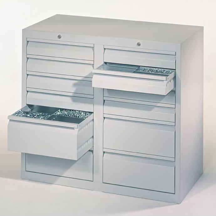 Schubladenschrank SB 200 | Lichtgrau RAL 7035 | 1000 | 12 Schübe
