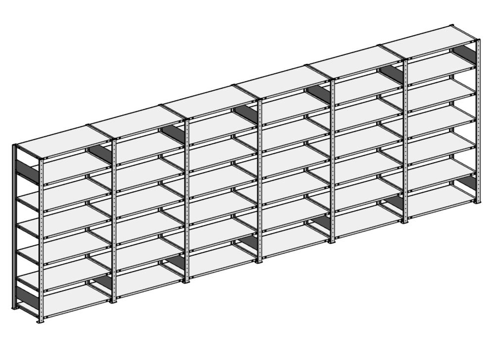 Steckregal ST 3000 - Komplettangebot | Sechserregal, Breite 6090 mm | 85 | 500