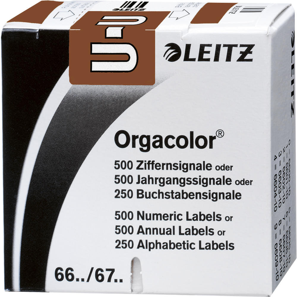 Leitz Buchstabensignal Orgacolor 66301000 U braun