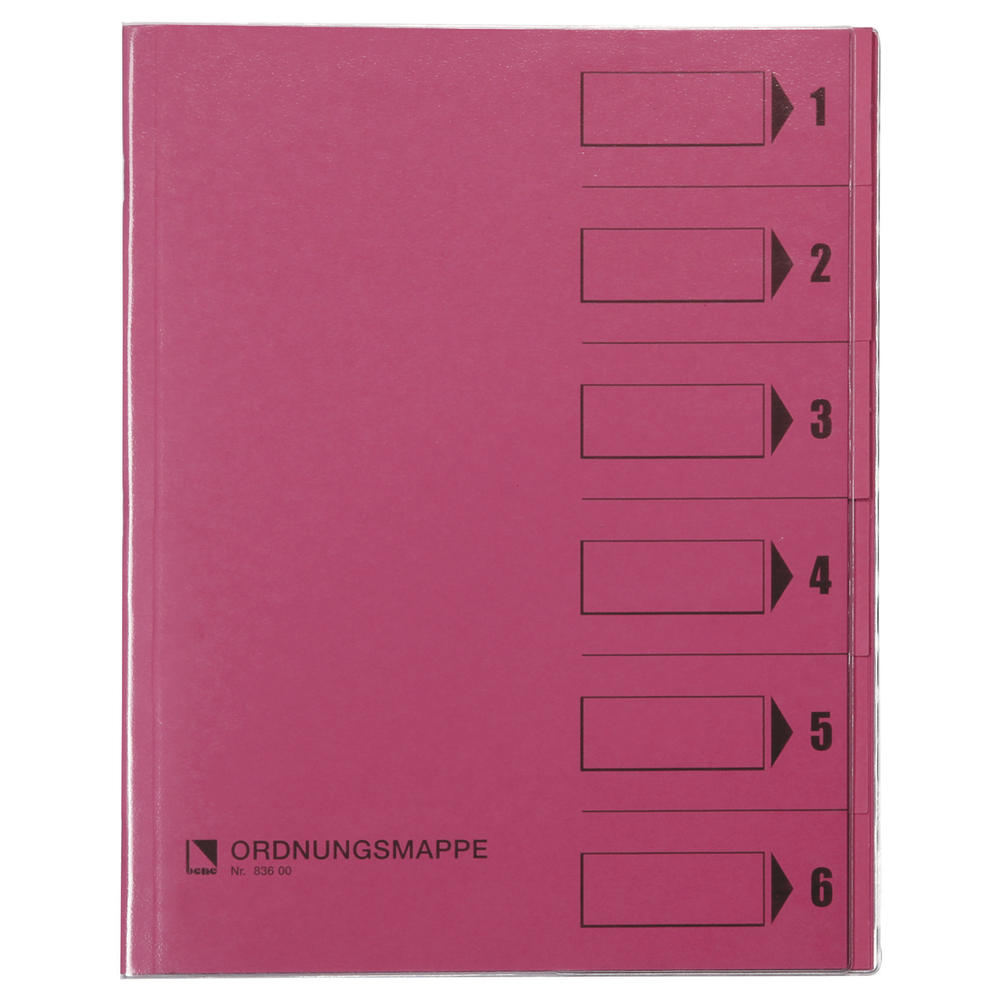 Bene Ordnungsmappe 83600RS DIN A4 6Fächer rosa