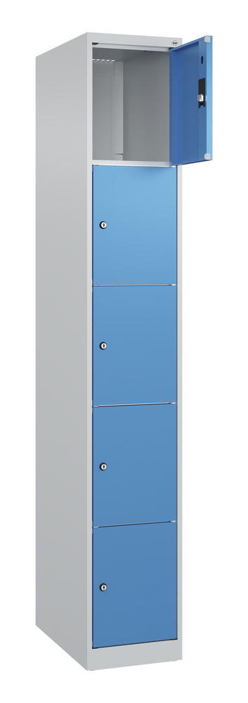 Schließfachschrank CLASSIC PLUS, bodenstehend | Lichtblau RAL 5012 | Bodenstehend | Lichtgrau RAL 7035 | 300 | 1 | 5