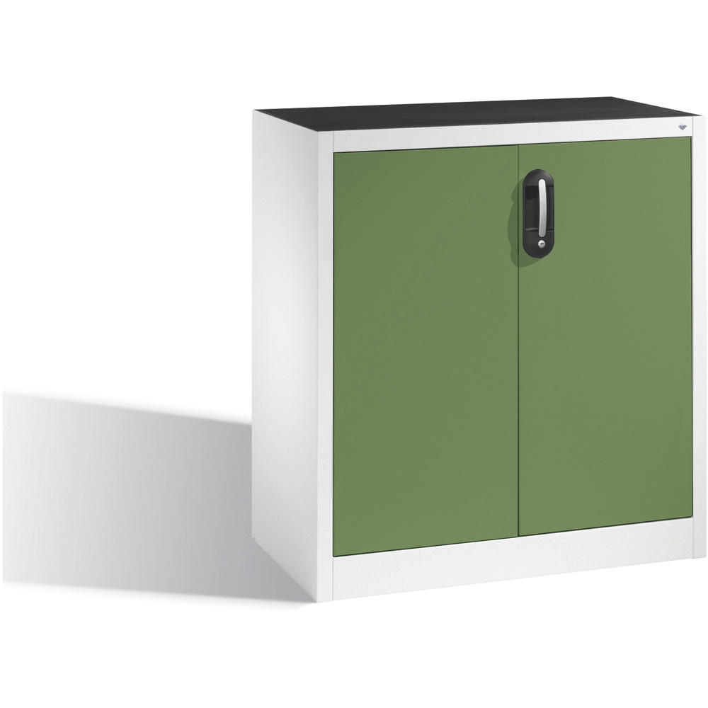 Flügeltüren-Beistellschränke SYSTEM ERGO-LOCK | Resedagrün RAL 6011 | 930 | 500 | 110