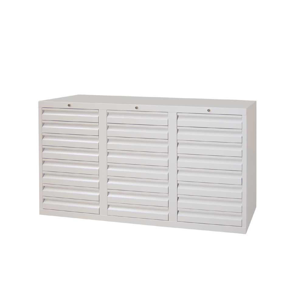 Schubladenschrank SB 300 | Lichtgrau RAL 7035 | 1500 | 24 Schübe