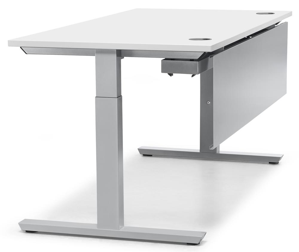 Schreibtisch T-Fuß PROFI MODUL | Weiß | 1800 | Alusilber