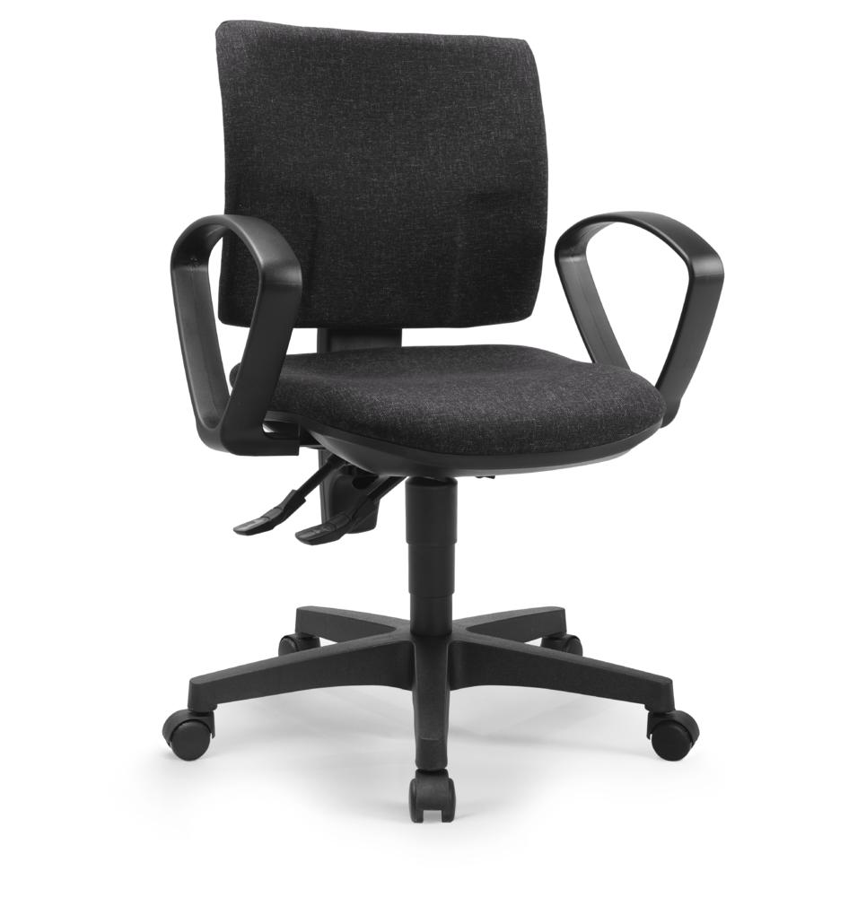 Bürostuhl COMFORT ACTIVE mit Armlehnen | Anthrazit | feste Armlehnen