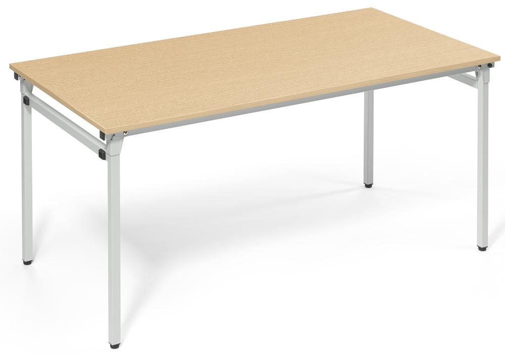 4-Fuß-Klapptisch | Buchedekor | 1600 | 800 | Alusilber RAL 9006