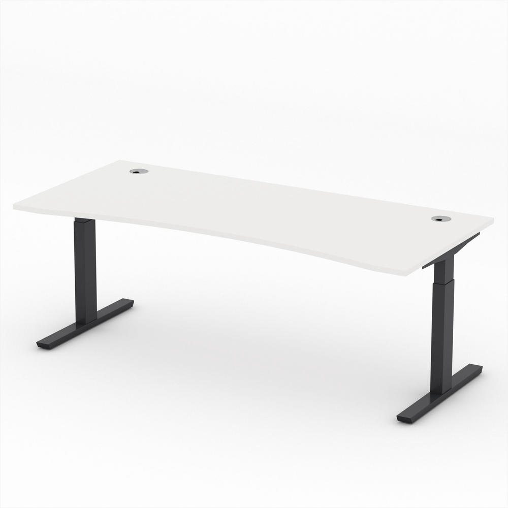 Schreibtisch Cockpit T-Fuß PROFI MODUL | Weiß | 1800 | Schwarz