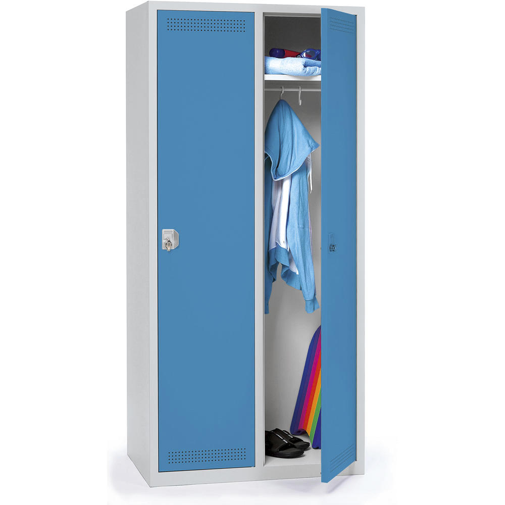 Garderoben-Stahlspind SP PROFI SYSTEM | Lichtblau RAL 5012 | Bodenstehend | 400 | Drehriegelverschluss