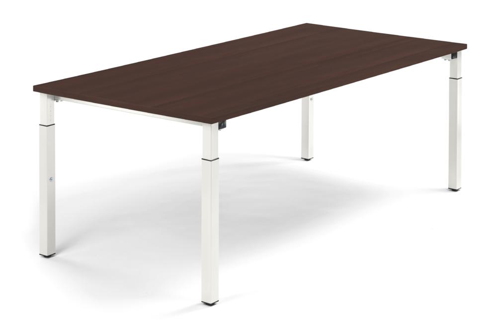 Konferenztisch System MODUL | Nussdekor dunkel | 2000 | 1000 | Weiß RAL 9016