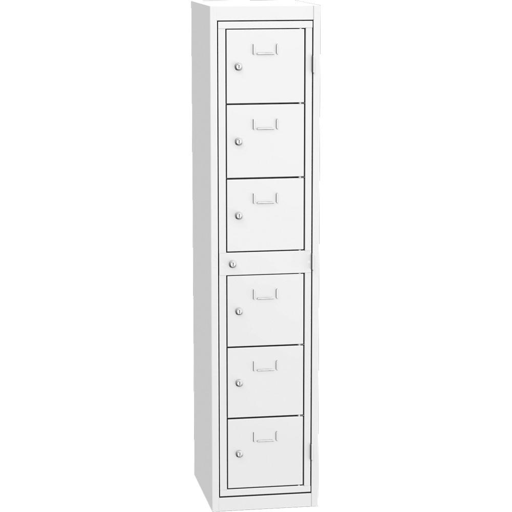 Wäscheausgabeschrank mit 6 Ausgabefächern | Lichtgrau RAL 7035 | Drehriegelverschluss