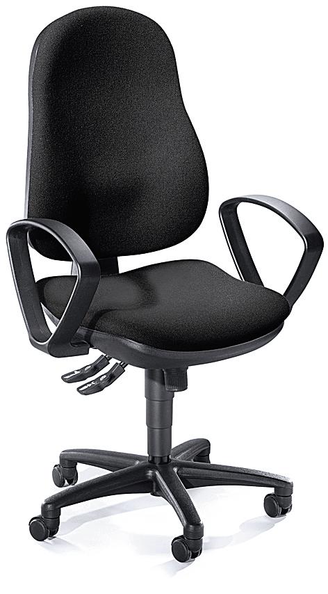 Bürostuhl COMFORT I mit Armlehnen | Schwarz | Schwarz | feste Armlehnen