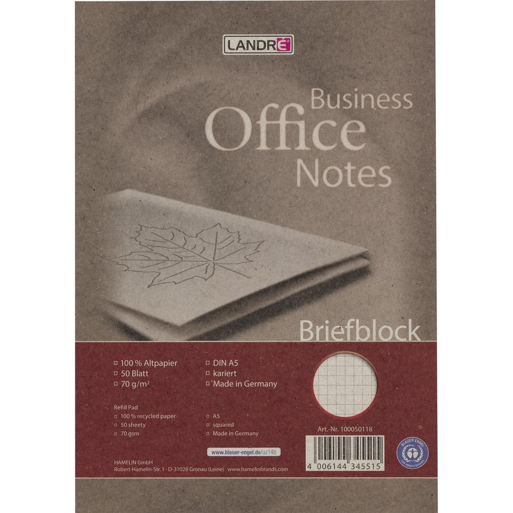 Landre Briefblock 100050118 DIN A5 Recycling