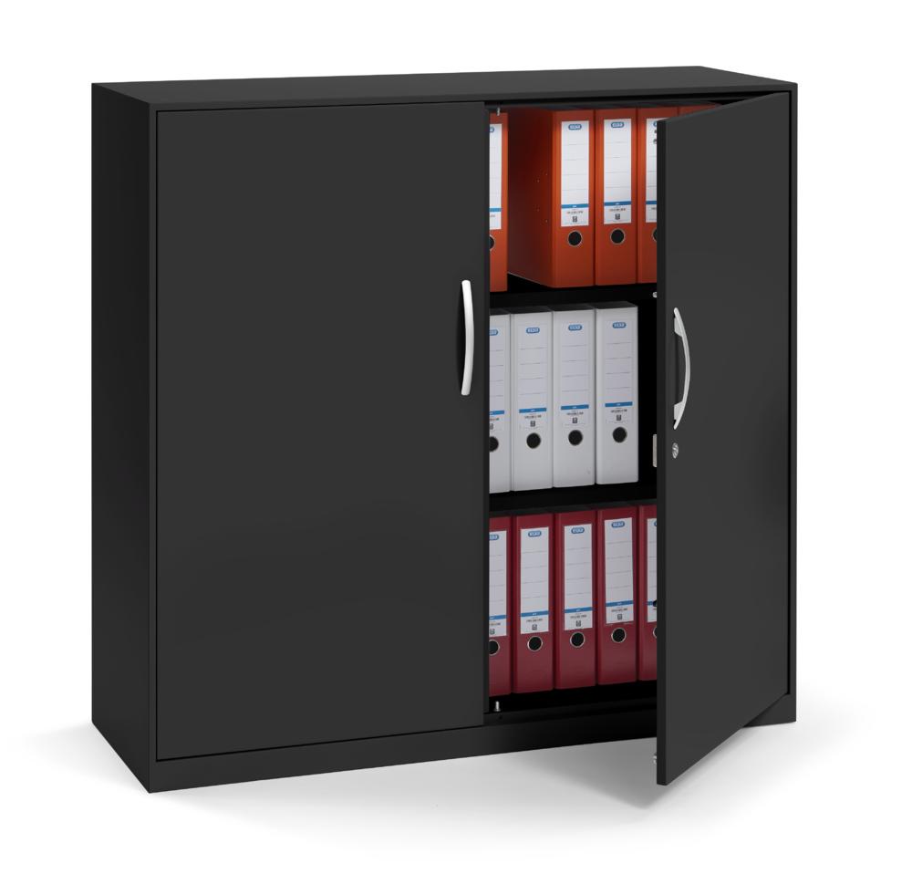 Flügeltürenschrank BASE LINE - PRO | Schwarz | 1000 | Schwarz