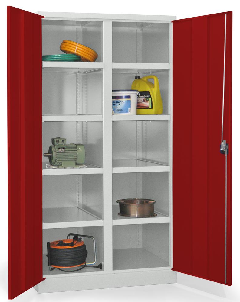 Schwerlastschrank mit Mitteltrennwand | Rubinrot RAL 3003 | 1040 | ohne Schubladen
