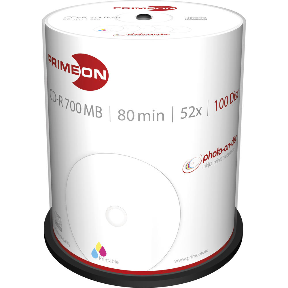 PRIMEON CD-R 2761106 52x 700MB 80Min. Spindel 100