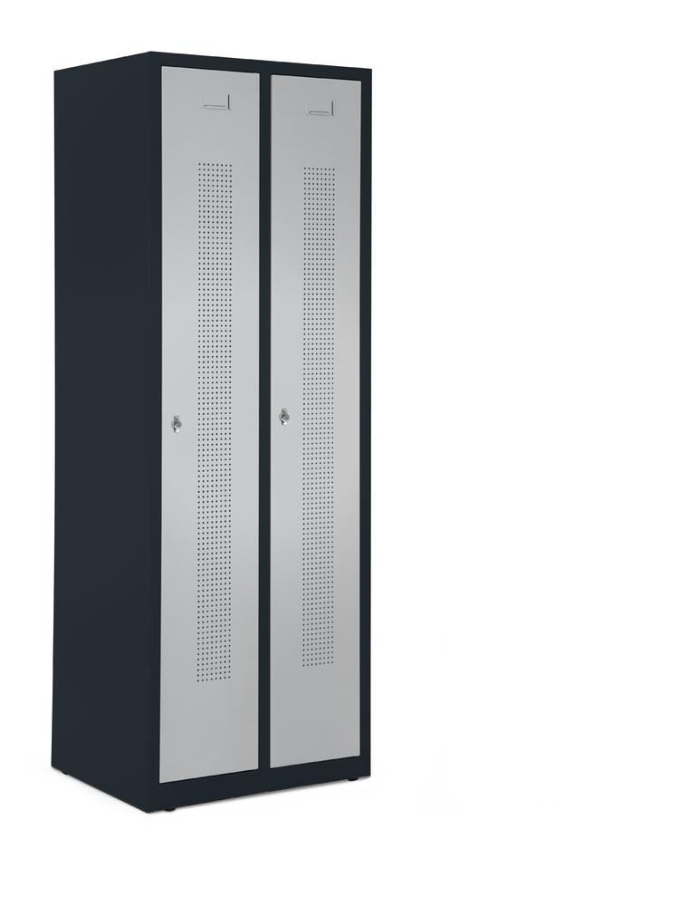 Garderobenspinde SYSTEM SP1 bodenstehend | Alusilber RAL 9006 | Bodenstehend | 400 | Drehriegelverschluss