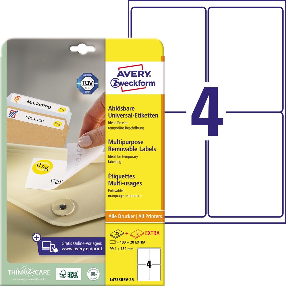 Avery Zweckform Etikett L4733REV-25 99,1x139mm