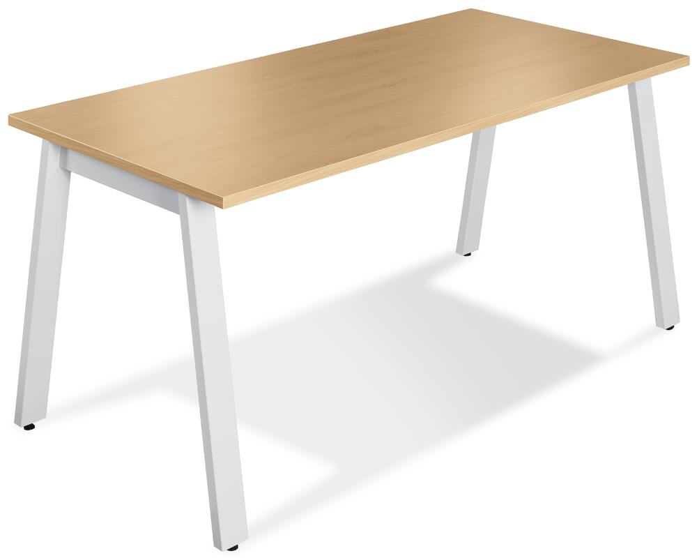 Konferenztisch DELTA RIO | Buchedekor | 1600 | Weiß RAL 9016