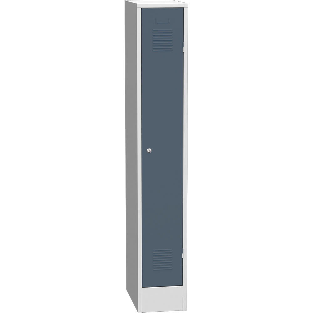Garderoben-Stahlspind Delta PROTECT | Blaugrau RAL 7031 | 300 | Zylinderschloss