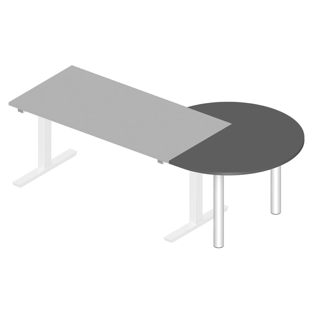 Anbauplatte 3/4 Kreis PROFI MODUL | Anthrazit | Alusilber RAL 9006