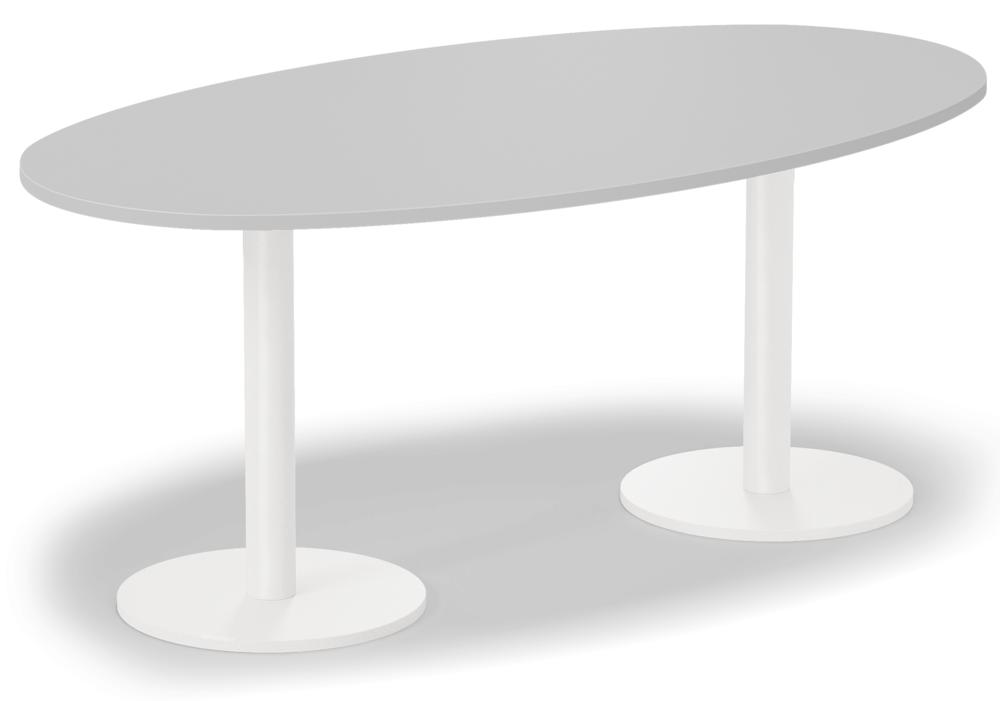 Konferenztisch MODUL | Lichtgrau | 1800 | Weiß RAL 9016