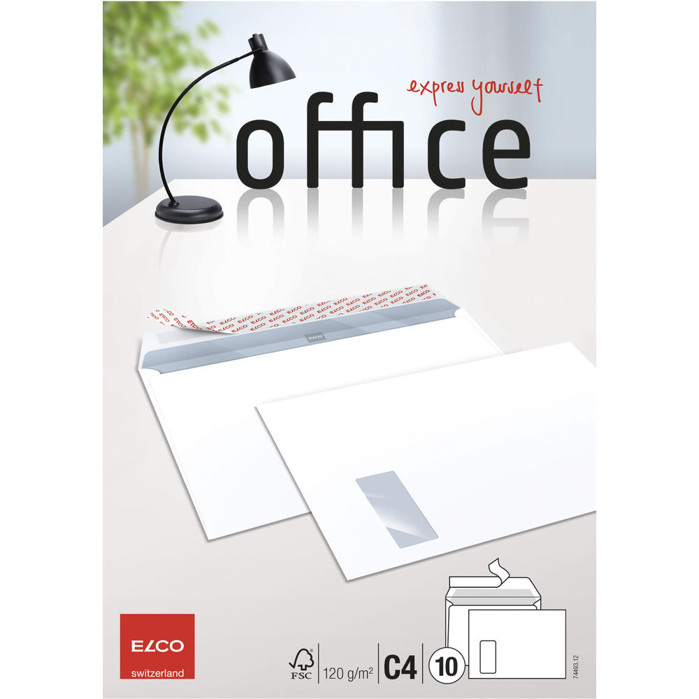ELCO Briefumschlag Office 7449312 C4 mF 100g weiss