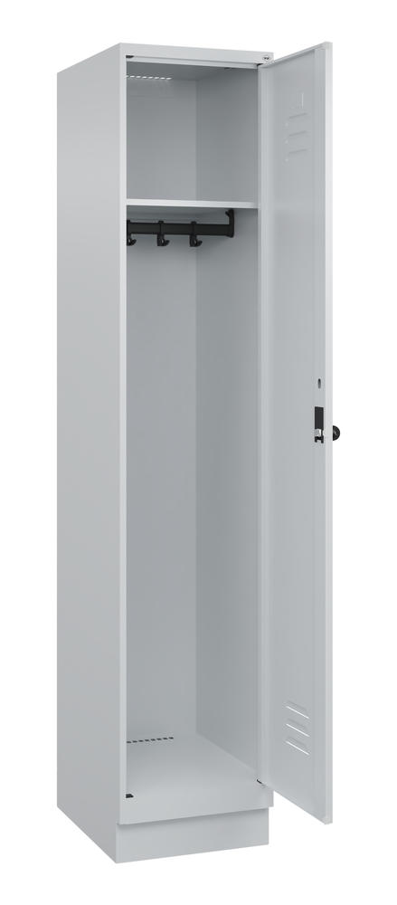 Garderoben-Stahlspind CLASSIC PLUS, mit Sockel | Lichtgrau RAL 7035 | mit Sockel | Lichtgrau RAL 7035 | 400 | 1
