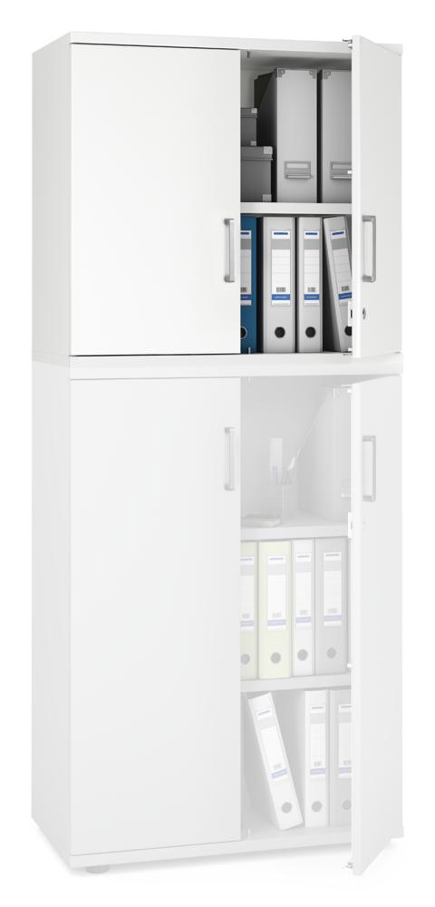 Flügeltüren-Aufsatzschrank MULTI MODUL-PRO | Weiß | 800 | 750 mm (2 OH)