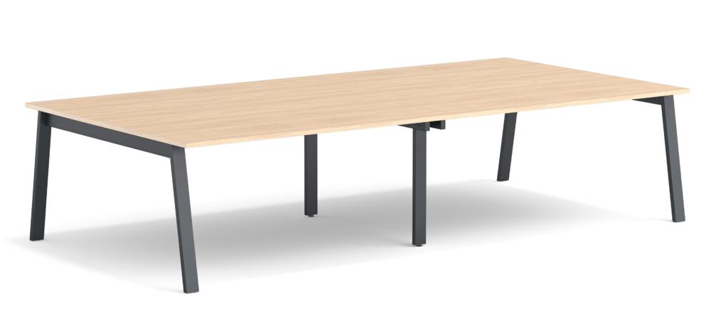 Konferenztisch mit A-Fuß, Anbautisch | Buchedekor | 1600 | 1610 | Anbautisch | Anthrazit