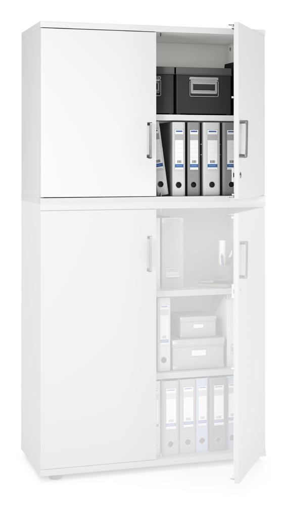 Flügeltüren-Aufsatzschrank MULTI MODUL-PRO | Weiß | 1000 | 750 mm (2 OH)