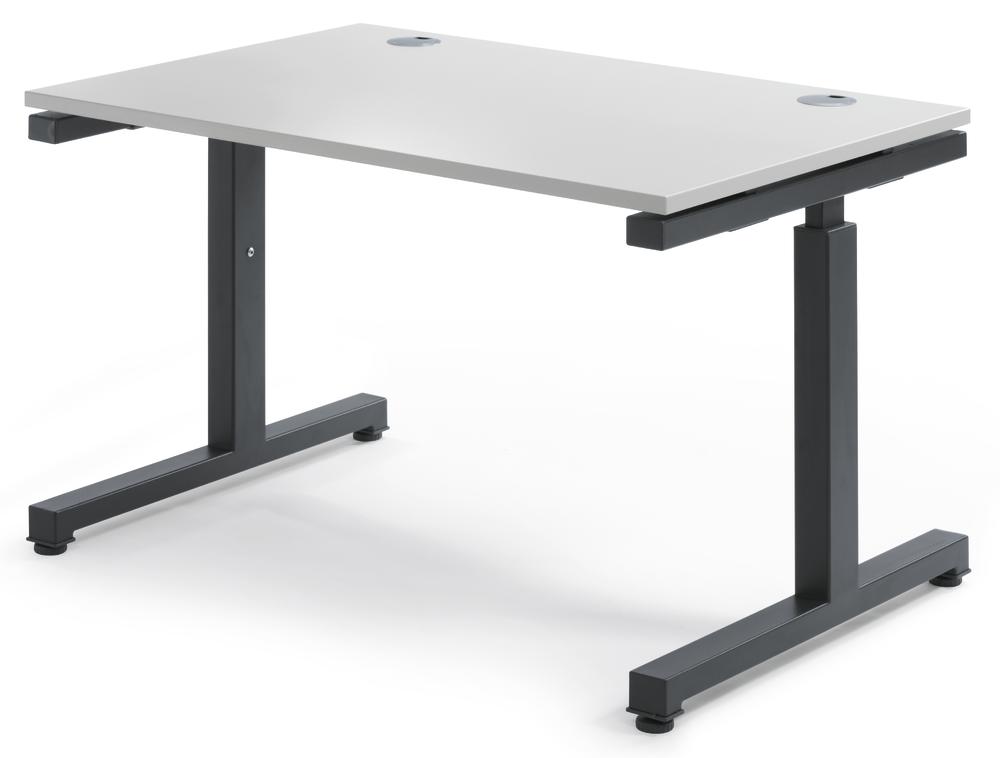 Schreibtisch Comfort 2.0 MULTI MODUL | Lichtgrau | 1200 | Anthrazit