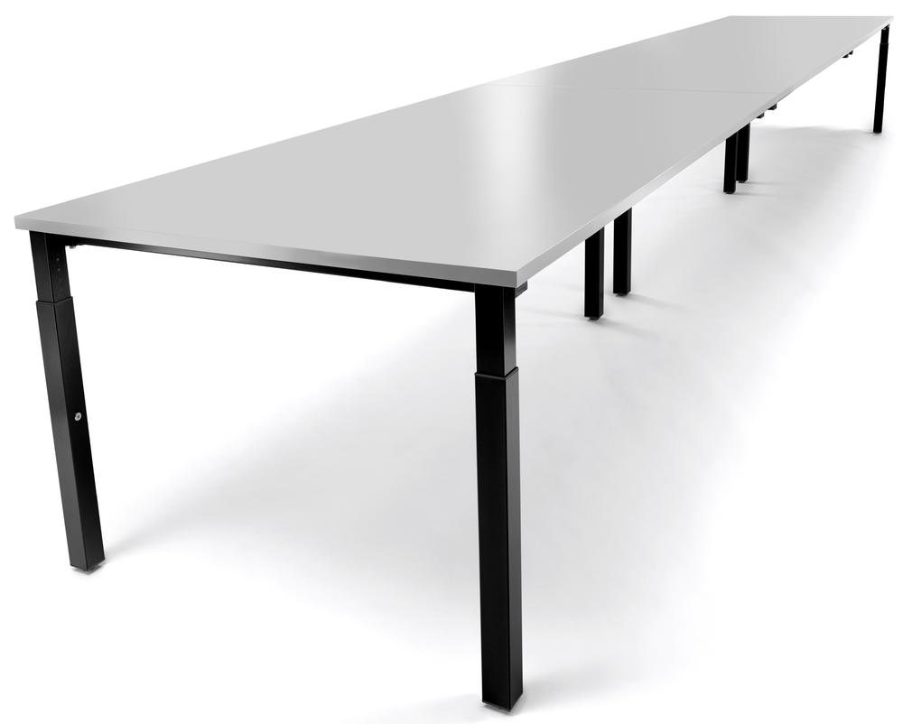 Konferenztisch System MODUL | Lichtgrau | 3600 | 1200 | Tiefschwarz RAL 9005