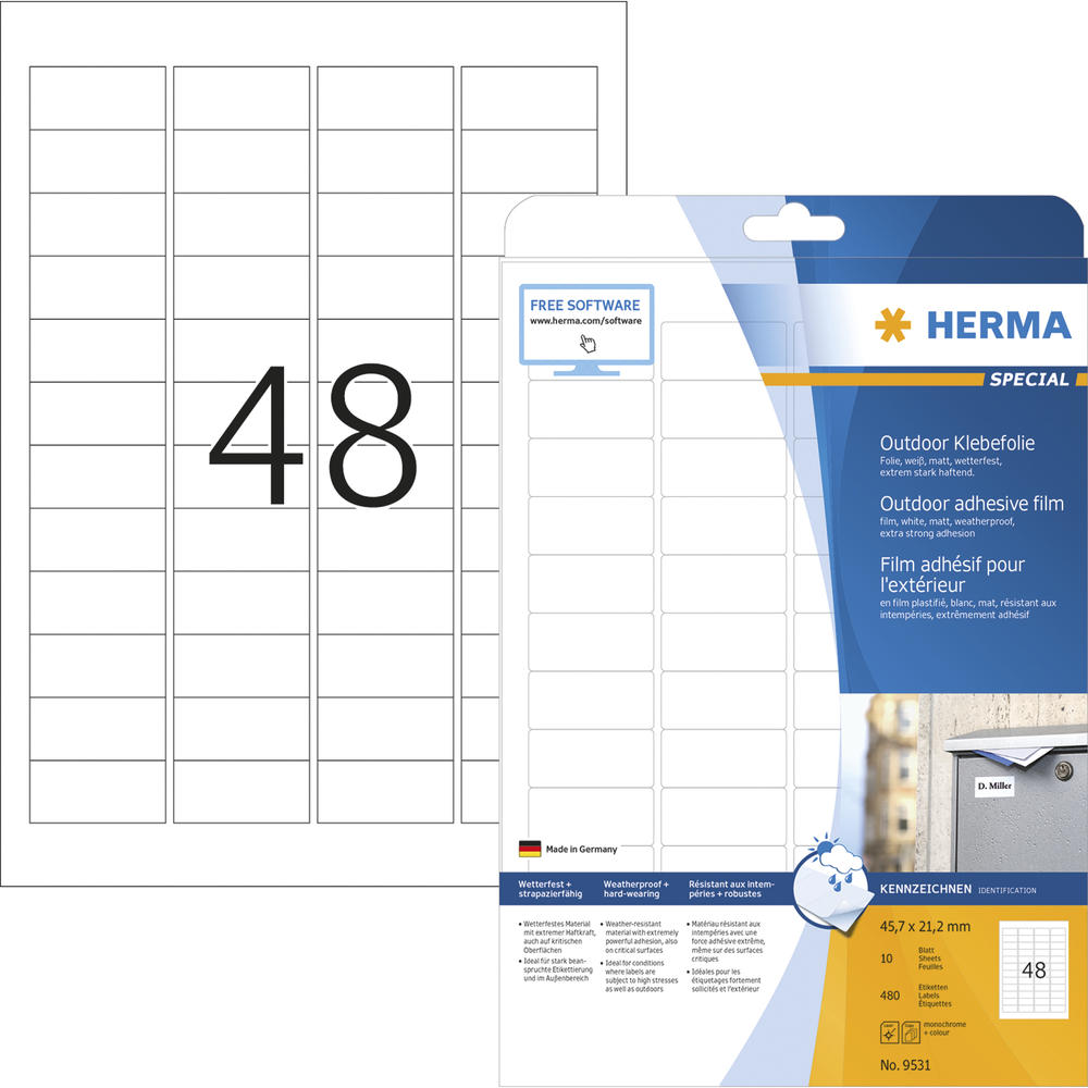 HERMA Outdoor Etikett Special 9531 45,7x21,2mm