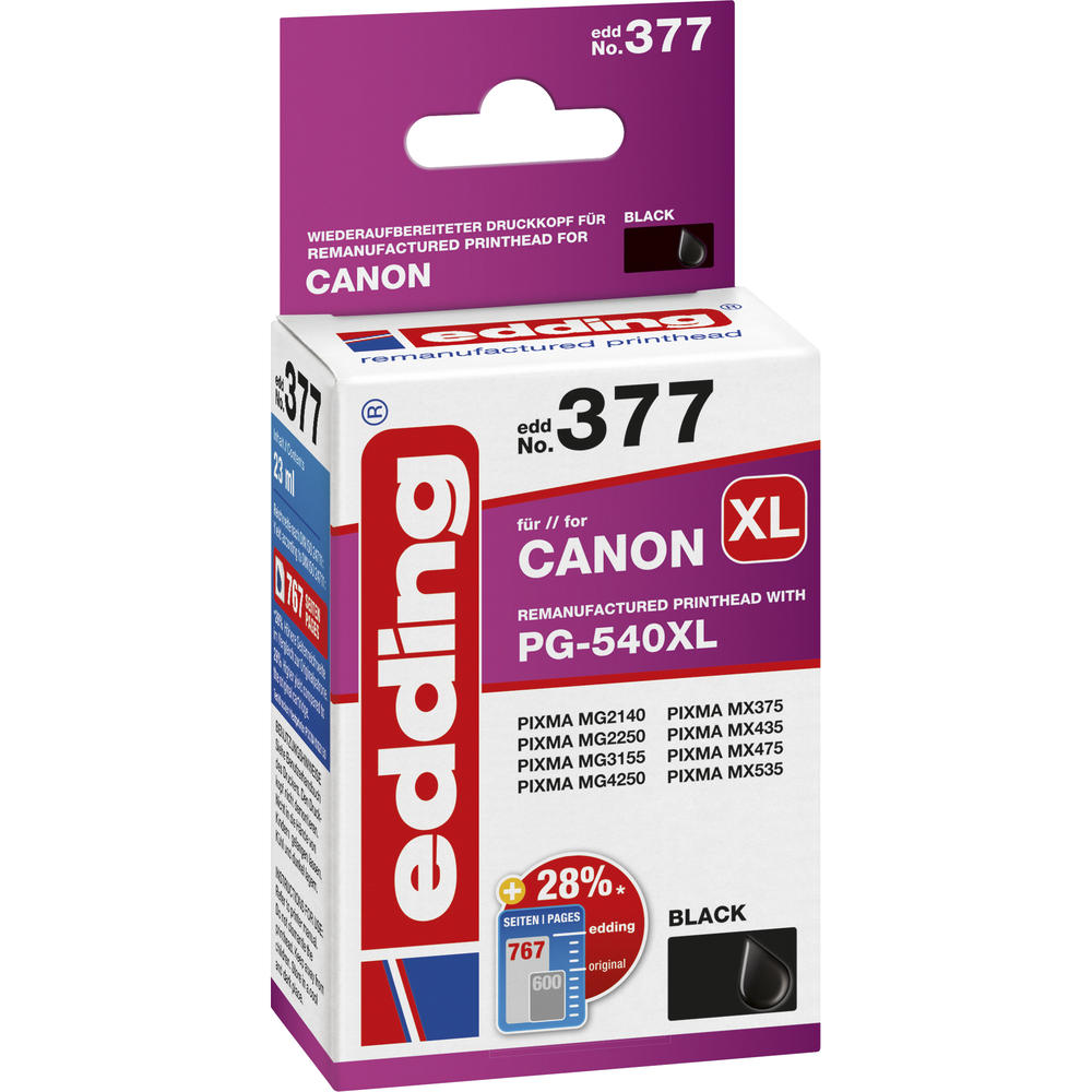 edding Tintenpatrone 18-377 Canon No.540XL schwarz