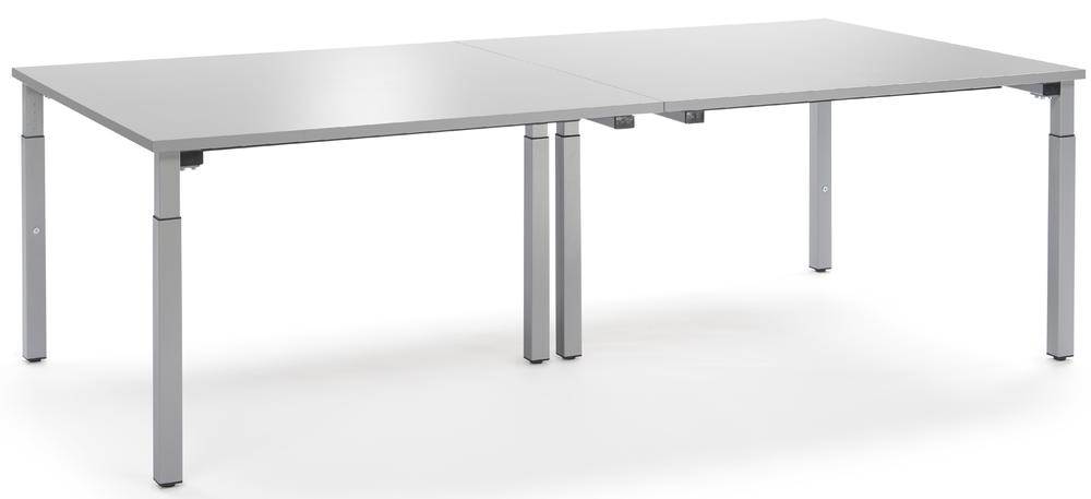 Konferenztisch System MODUL | Lichtgrau | 2400 | 1200 | Alusilber RAL 9006