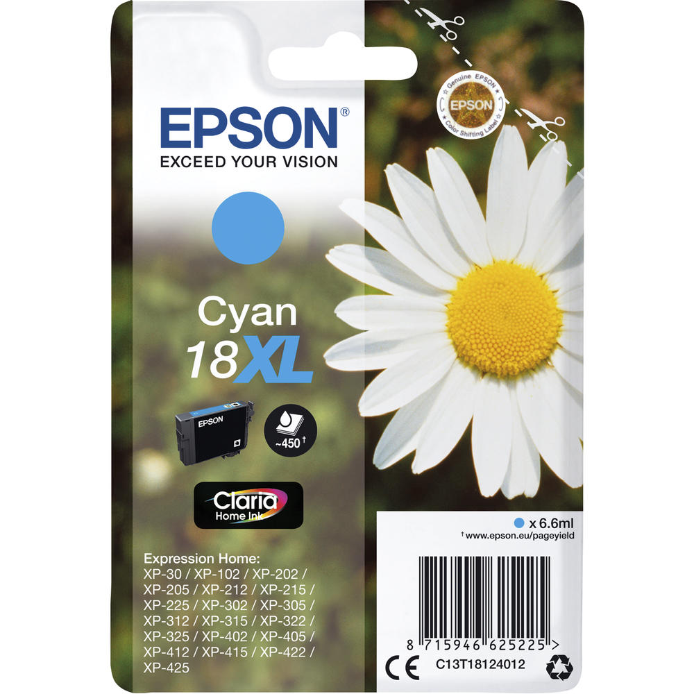 Epson Tintenpatrone C13T18124012 6,6ml cyan