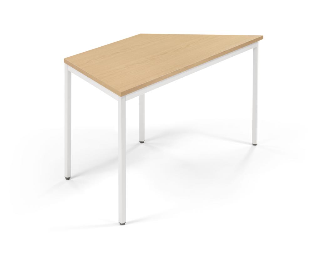 Konferenztisch MODUL | Buchedekor | 1600 | 690 | Weiß RAL 9016 | Trapez