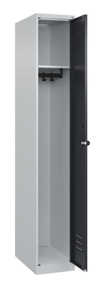 Garderoben-Stahlspind CLASSIC PLUS, bodenstehend | Schwarzgrau RAL 7021 | Bodenstehend | Lichtgrau RAL 7035 | 300 | 1