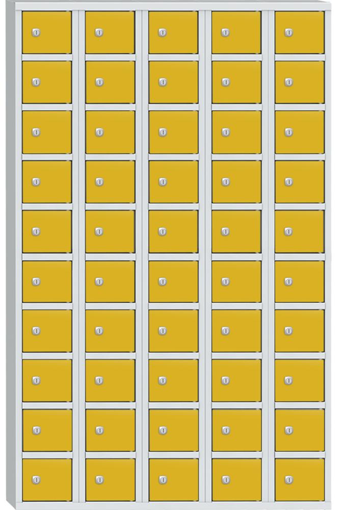 Wertfachschrank mit 50 Fächern | Verkehrsgelb RAL 1023
