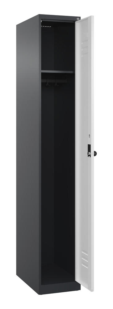 Garderoben-Stahlspind CLASSIC PLUS, bodenstehend | Verkehrsweiß RAL 9016 | Bodenstehend | Schwarzgrau RAL 7021 | 300 | 1