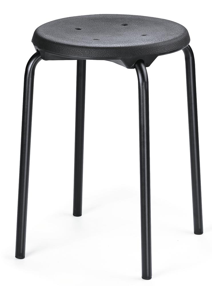 Stapelhocker A-TEC 60 | Schwarz | Polyurethan | Schwarz