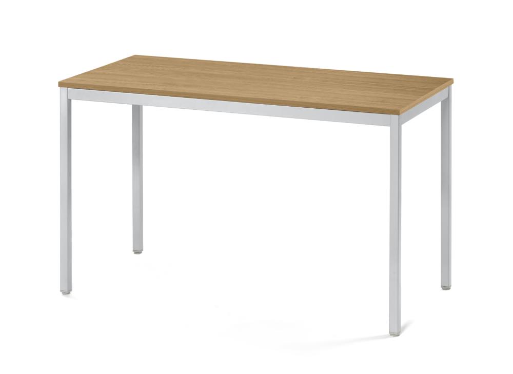 Konferenztisch PROFI MODUL | Eiche hell | 1200 | 600 | Alusilber RAL 9006 | Rechteck