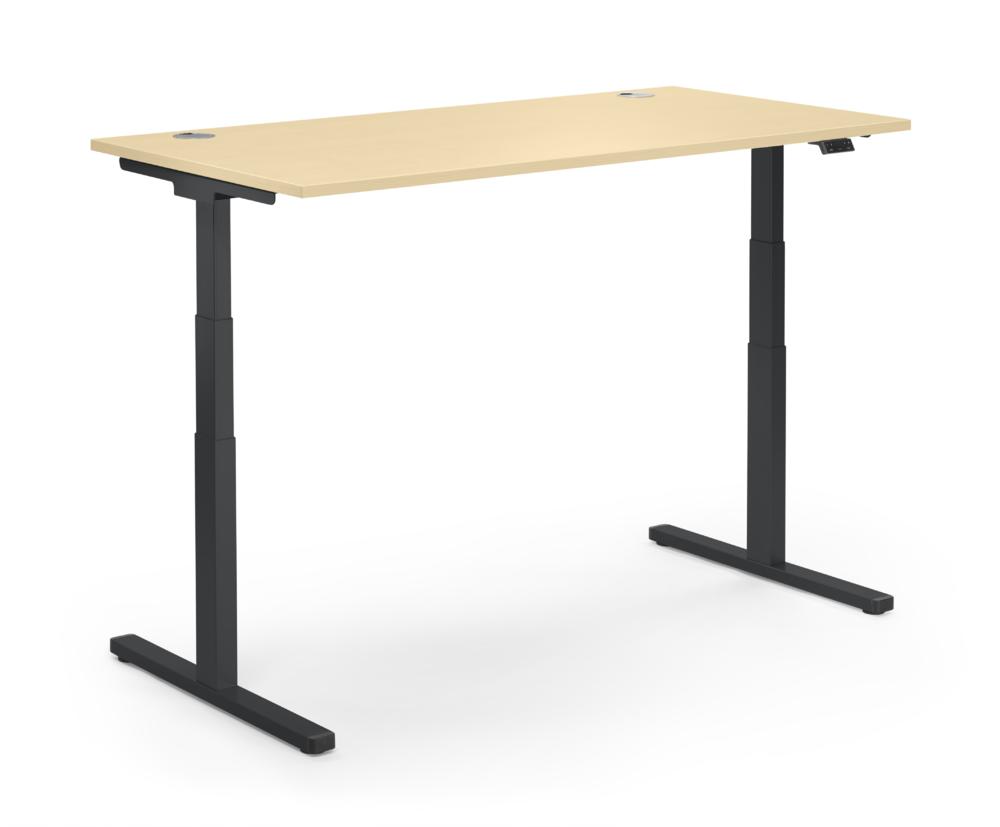 Höhenverstellbarer Schreibtisch MULTI MODUL-PRO | Ahorndekor | 2000 | Schwarz