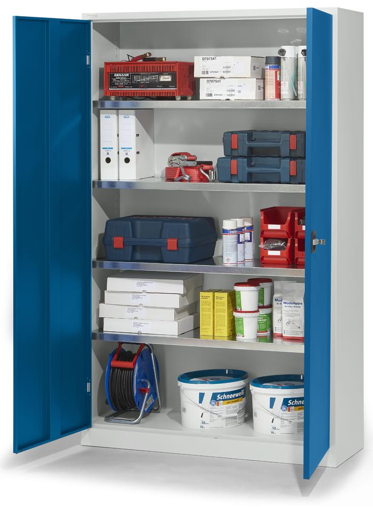 Top Angebots-Materialschrank B 1200 mm | Enzianblau RAL 5010 | 1200